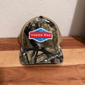 Happy Dad Hard Seltzer Camo Trucker Hunting SnapBack Hat NWT